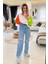 Paça ve Diz Yırtık Detay Wide Leg Jean Buz Mavi 3