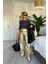 Varaklı Straight Pantolon Gold 5