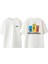 Volleyball Player Logo Tasarım Sırt Baskılı Pamuk Beyaz Oversize T-Shirt 1