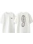 Ayak Iz Tasarım Sırt Baskılı Pamuk Beyaz Oversize T-Shirt 1