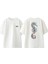 Renkli Deniz Atı Tasarım Sırt Baskılı Pamuk Beyaz Oversize T-Shirt 1