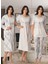Dvina Effortt Lohusa 4'lü Set - Sabahlık/pijama Takımı/gecelik Ekru-Mavi - 8046 1