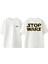Stop Wars Tasarım Sırt Baskılı Pamuk Beyaz Oversize T-Shirt 1