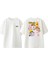 Winnie The Pooh Karakterler Tasarım Sırt Baskılı Pamuk Beyaz Oversize T-Shirt 1