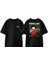 Monkey D Luffy Dil Tasarım Sırt Baskılı Pamuk Siyah Oversize T-Shirt 1