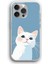 Apple iPhone 11 Pro Max Uyumlu Şeffaf Kılıf Tatlı Beyaz Kedicik 1