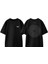 Infinity Tasarım Sırt Baskılı Pamuk Siyah Oversize T-Shirt 1