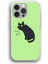 Apple iPhone 11 Pro Max Uyumlu Şeffaf Kılıf Tatlı Kara Kedi Çizim Karikatür 1