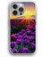 Apple iPhone 11 Pro Max Uyumlu Şeffaf Kılıf Pikselli Mor Lale Bahçesi Kadın 1