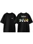 Pokemon The Starters Tasarım Sırt Baskılı Pamuk Siyah Oversize T-Shirt 1