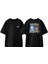 Regular Show Sticker Party Tasarım Sırt Baskılı Pamuk Siyah Oversize T-Shirt 1