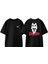 Dandadan Kedi Tasarım Sırt Baskılı Pamuk Siyah Oversize T-Shirt 1