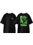Star Wars Yoda Tasarım Sırt Baskılı Pamuk Siyah Oversize T-Shirt 1