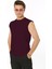 Erkek Bordo Bisiklet Yaka Tank Sıfır Kol Atlet %100 Pamuk T-Shirt 1