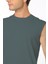 Erkek Petrol Yeşili Bisiklet Yaka Tank Sıfır Kol Atlet %100 Pamuk T-Shirt 2