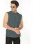 Erkek Petrol Yeşili Bisiklet Yaka Tank Sıfır Kol Atlet %100 Pamuk T-Shirt 3