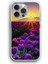 Apple iPhone 11 Pro Uyumlu Şeffaf Kılıf Pikselli Mor Lale Bahçesi Kadın 1