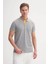 Polo Yaka Gri Erkek T-Shirt 4614 2