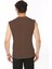 Erkek Kahverengi Bisiklet Yaka Tank Sıfır Kol Atlet %100 Pamuk T-Shirt 4
