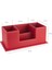 Luxury Masaüstü Deri Organizer Kalemlik 4 Gözlü Desktop Organizer Rainbow Vegan 10X12X25 Cm. Kırmızı 1 Adet 3
