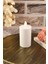 Luxury Pilli LED Silindir Mum 10 Cm, Baton Mum Beyaz Renk 1 Adet 1