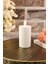 Luxury Pilli LED Silindir Mum 10 Cm, Baton Mum Beyaz Renk 1 Adet 2