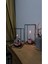 Luxury Siyah Masaüstü Dekoratif 2'li Set Ferforje Kafes Fener Mumluk ( 26 ve 21 cm ) 1 Adet 2
