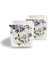 Luxury Dekoratif Buzlu Cam Mumluk Mavi Çiçekler Desen 8x8 cm (2 Adet) 1 Adet 4
