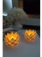 Luxury 2'li Set Lotus Çiçeği Tealight Tutucu Plastik Dekoratif LED Mumluk, Mumlar Dahildir 1 Adet 1