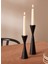 Luxury Siyah Ahşap Şamdan Seti - 2'li Dekoratif Mumluk (15 Cm, 20 Cm) Modern ve Şık Tasarım 1 Adet 1
