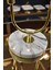 Luxury Altın 2'li Mermer Tabanlı Gold Şamdan,şık Mermer Metal Mumluk 1 Metal 1 Adet 3