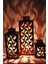 Luxury Ahşap Fener Mumluk 3lü Set (Damla Model) 1 Adet 2