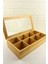 Luxury 8 Bölmeli Bambu Poşet Çay Kutusu 20X30 cm Çok Amaçlı Organizer Kutu 1 Adet 1