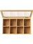 Luxury 8 Bölmeli Bambu Poşet Çay Kutusu 20X30 cm Çok Amaçlı Organizer Kutu 1 Adet 4