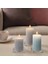 Luxury 3 Adet Blok Mum ve Tabağı 10X10X1,5 cm 3'lü Set Şeffaf Cam Mumluk Mum Altlığı 1 Adet 2