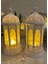 Luxury 2li Set Ramazan Feneri - (Tealight LED Hediyeli ) Fanos Ev Ofis Süsü Hoşgeldin Işık Modern Dekoratif 1 Adet 3