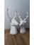 Luxury 2 Li Set Geyik Figürlü Modern Dekoratif Hediyelik Biblo Beyaz 22CM/19CM Gizzstore Home 1 Adet 1