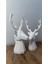 Luxury 2 Li Set Geyik Figürlü Modern Dekoratif Hediyelik Biblo Beyaz 22CM/19CM Gizzstore Home 1 Adet 2