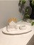 Luxury Dekoratif Beton El Yapımı Kıvrımlı Tepsi Gold Çatılı Ev Şeklinde Koni Tütsülük Tealight Mumluk Set 1 Adet 1