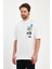 Erkek Bisiklet Yaka Baskılı T-Shirt 7023 2