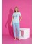 Tarp Mavi Fiyonk Baskılı Anne Pijama Takımı 2974-M 1