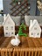Luxury Kış Evleri Çam Ağaç Dekorlu 3lü Set Tealight Mumluk Noel Ev Set Tealight Mum ve Tavşan Hediyeli 1 Adet 5