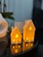 Luxury 2'li Set Kış Evi, Noel Evi, Yılbaşı Evi Temalı Dekoratif Süs ve Obje, Tealight LED Mumlar Dahil 1 Adet 2