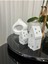 Luxury 2'li Set Kış Evi, Noel Evi, Yılbaşı Evi Temalı Dekoratif Süs ve Obje, Tealight LED Mumlar Dahil 1 Adet 3