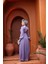 Drape Detaylı Lila Tesettür Abiye Elbise 44081LILA 4