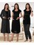 Dvina Effortt Lohusa 4'lü Set - Sabahlık/pijama Takımı/gecelik Siyah - 6016 1