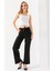 Kadın Beli Lastikli Kuşaklı Bol Paça Pantolon Siyah - 241108 4