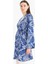 Relax Fit Bisiklet Yaka Desenli Viskon Kimono E7262AX25SM 3