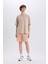 %100 Pamuk Slim Fit Dar Kesim Dar Paça Cepli Basic Düz Şort B8673AX25SM 3