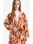 Relax Fit Bisiklet Yaka Desenli Viskon Kimono E7262AX25SM 4